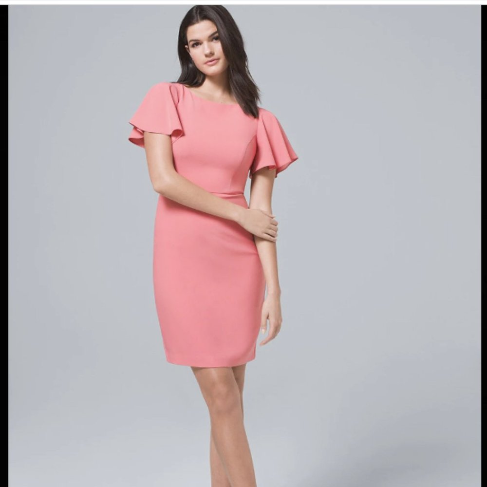 NWT WHBM Flutter-Sleeve Sheath Dress, Size 4